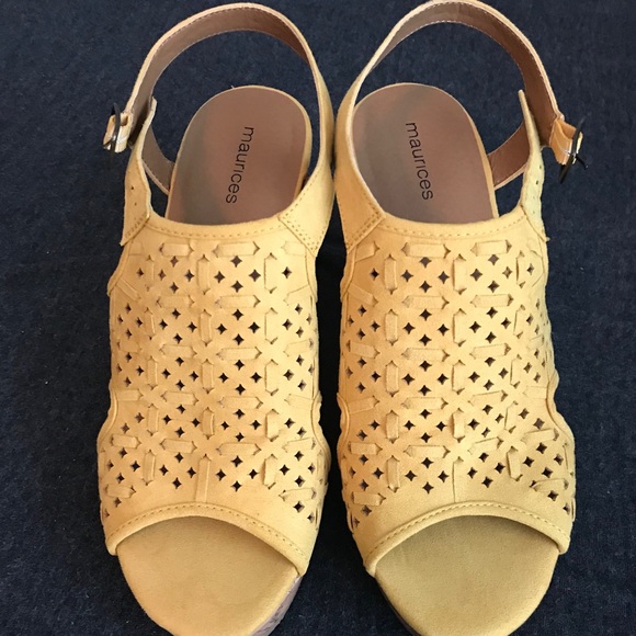 NWOT Maurice’s Wedges (yellow and tan) - Picture 2 of 7